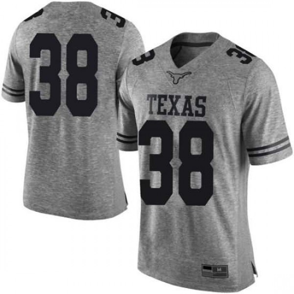 Mens University of Texas #38 Jack Geiger Gray Limited Embroidery Jersey